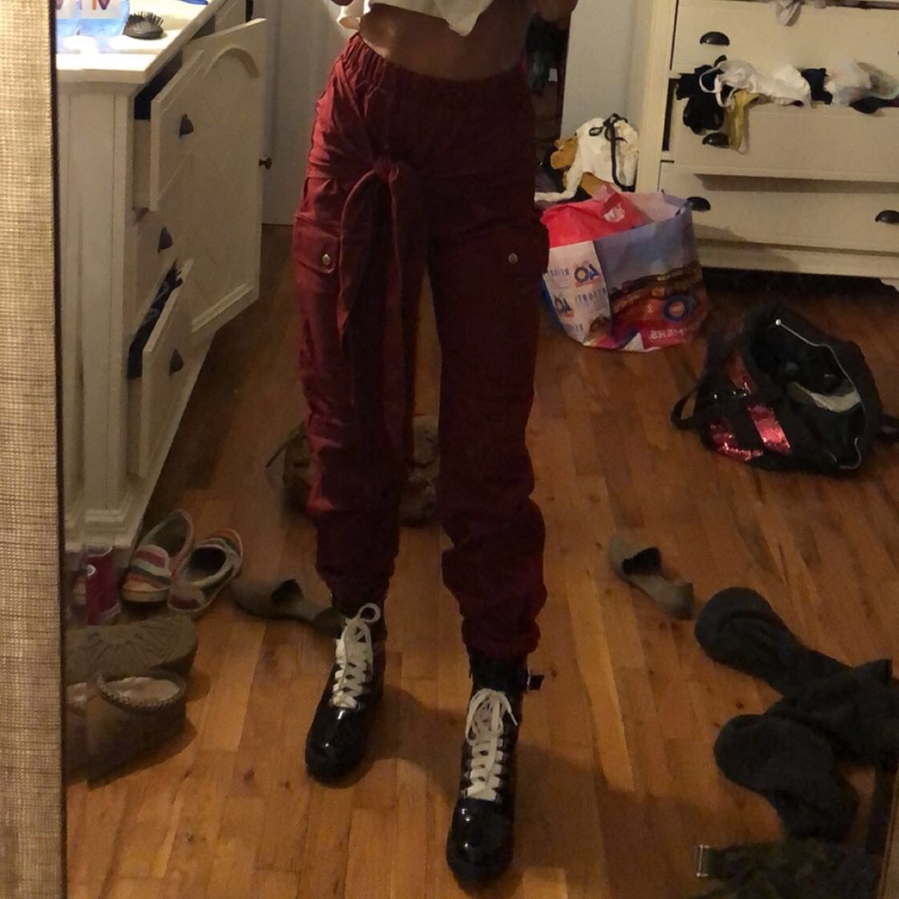 High waisted cargo tie pant